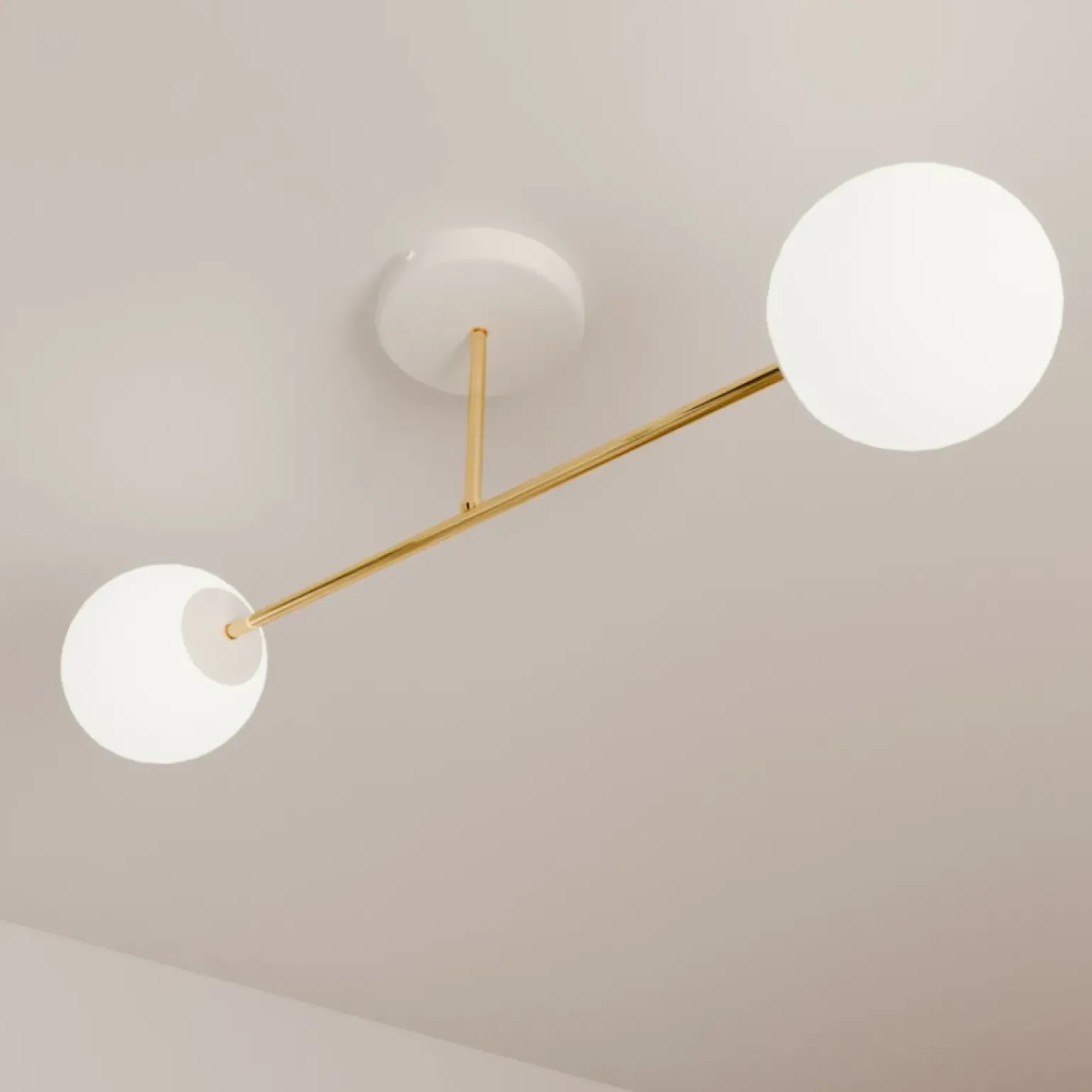 Clearance Biało-złota lampa sufitowa do korytarza 1234/2 z serii MAGNUM | Kaja Żyrandole Nowoczesne