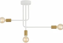 Best Biało-złota lampa sufitowa na ozdobną żarówkę SIG 32381 z serii GINO Żyrandole Nowoczesne
