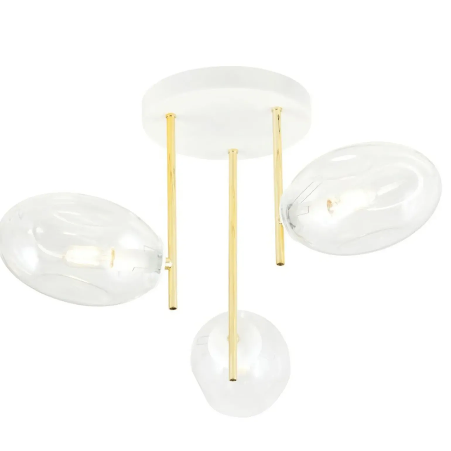 Best Sale Biało-złota lampa sufitowa, transparentne klosze 1276/3 z serii ARGO Żyrandole Nowoczesne