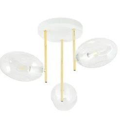 Best Sale Biało-złota lampa sufitowa, transparentne klosze 1276/3 z serii ARGO Żyrandole Nowoczesne