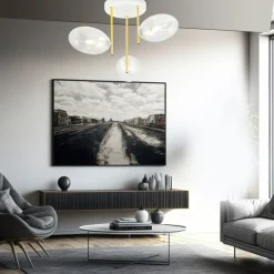 Best Sale Biało-złota lampa sufitowa, transparentne klosze 1276/3 z serii ARGO Żyrandole Nowoczesne