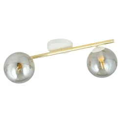 Cheap Biało-złota lampa sufitowa z dwoma kloszami 1247/2 z serii SPLENDI Żyrandole Nowoczesne