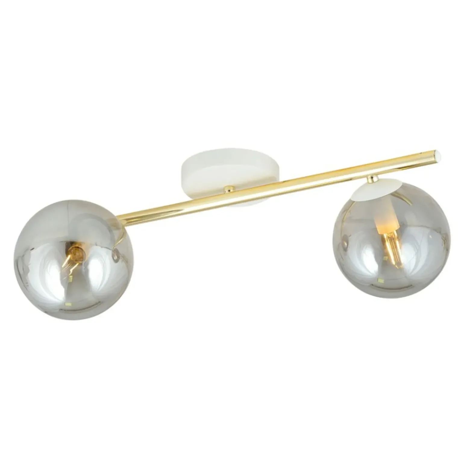 Cheap Biało-złota lampa sufitowa z dwoma kloszami 1247/2 z serii SPLENDI Żyrandole Nowoczesne