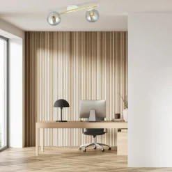 Cheap Biało-złota lampa sufitowa z dwoma kloszami 1247/2 z serii SPLENDI Żyrandole Nowoczesne