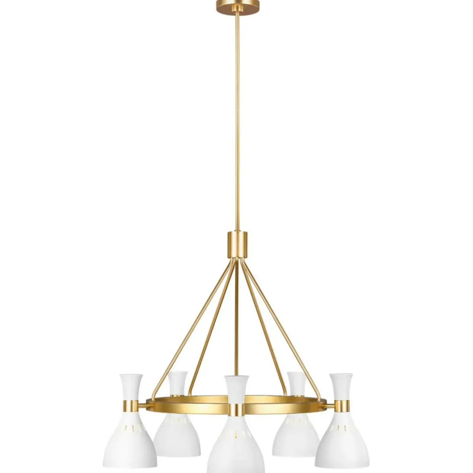 New Biało-złota lampa wisząca 5xE27 FE-JOAN5-MW z serii JOAN Żyrandole Nowoczesne