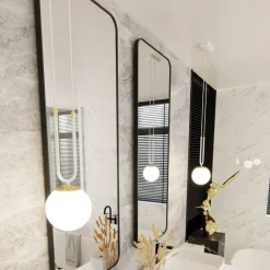 Cheap Biało-złota lampa wisząca z okrągłym kloszem 1115/1 GLAM | Kaja Żyrandole Nowoczesne