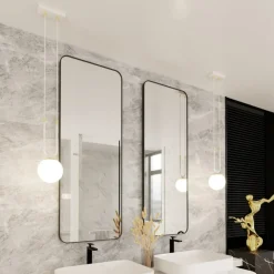 Cheap Biało-złota lampa wisząca z okrągłym kloszem 1115/1 GLAM | Kaja Żyrandole Nowoczesne