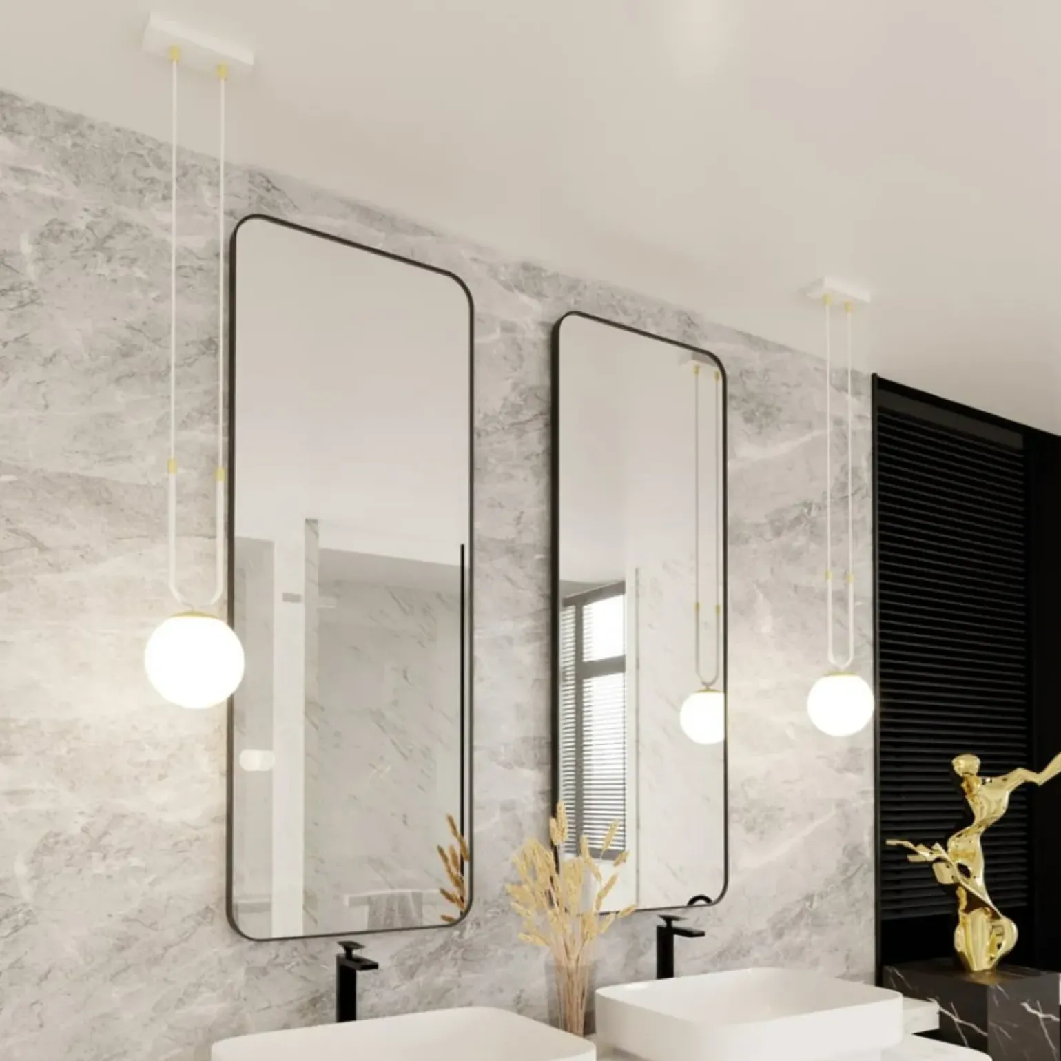 Cheap Biało-złota lampa wisząca z okrągłym kloszem 1115/1 GLAM | Kaja Żyrandole Nowoczesne