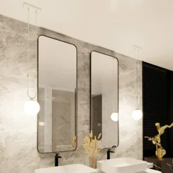 Cheap Biało-złota lampa wisząca z okrągłym kloszem 1115/1 GLAM | Kaja Żyrandole Nowoczesne