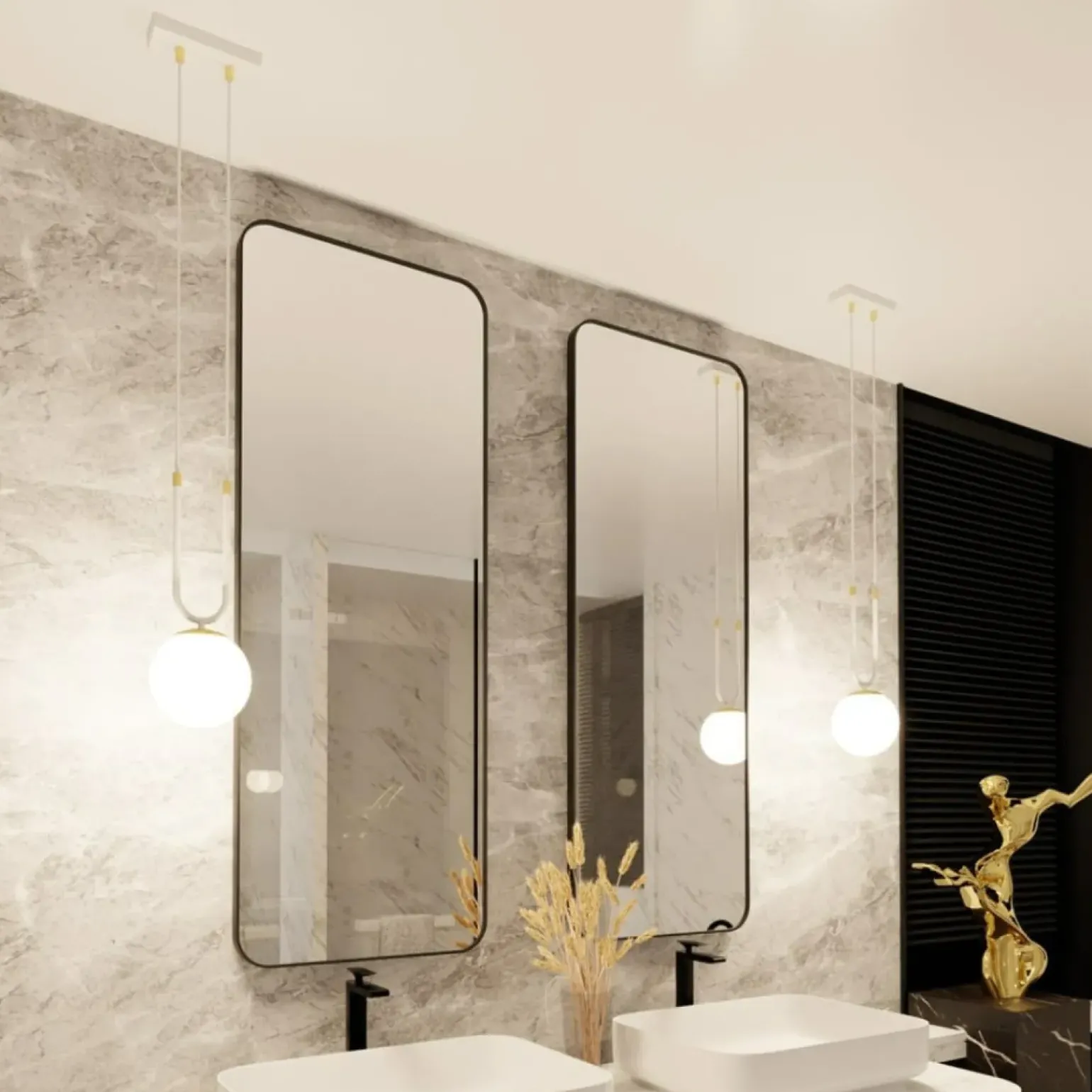 Cheap Biało-złota lampa wisząca z okrągłym kloszem 1115/1 GLAM | Kaja Żyrandole Nowoczesne