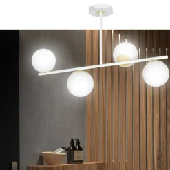 Clearance Biało-złota, nowoczesna lampa do kuchni 1023/4 FLOKI | Kaja Żyrandole Nowoczesne