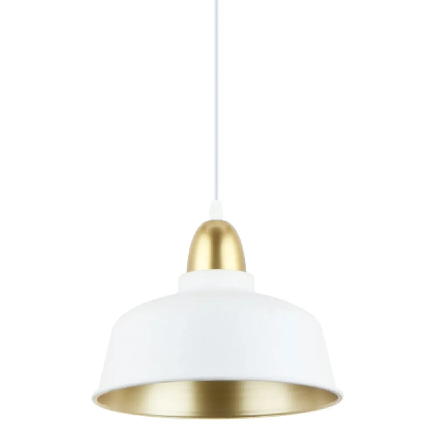 Best Biało-złota, nowoczesna lampa wisząca do kuchni A8063-WH z serii MENSA Żyrandole Nowoczesne