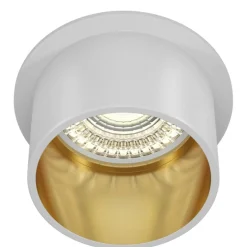 Sklep Kaja Biało-złota oprawa wpustowa, tuba GU10 DL050-01WG REIF | Kaja