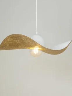 Store Biało-złoty, dekoracyjny kapelusz wiszący SIG 32345 z serii KAPELLO M Żyrandole Nowoczesne