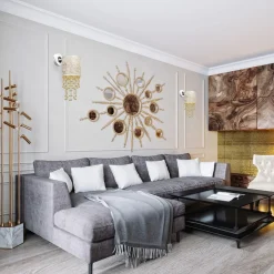 Sklep Kaja Biało-złoty, gustowny kinkiet w stylu glamour MLP6443 z serii ALMERIA | Kaja Ośw