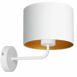 Sklep Kaja Biało-złoty kinkiet z eleganckim abażurem LX 3441 z serii ARDEN | Kaja