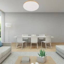 Sklep Kaja Biało-złoty plafon LED barwa neutralna LP-335/1C S 4GD – BABILON