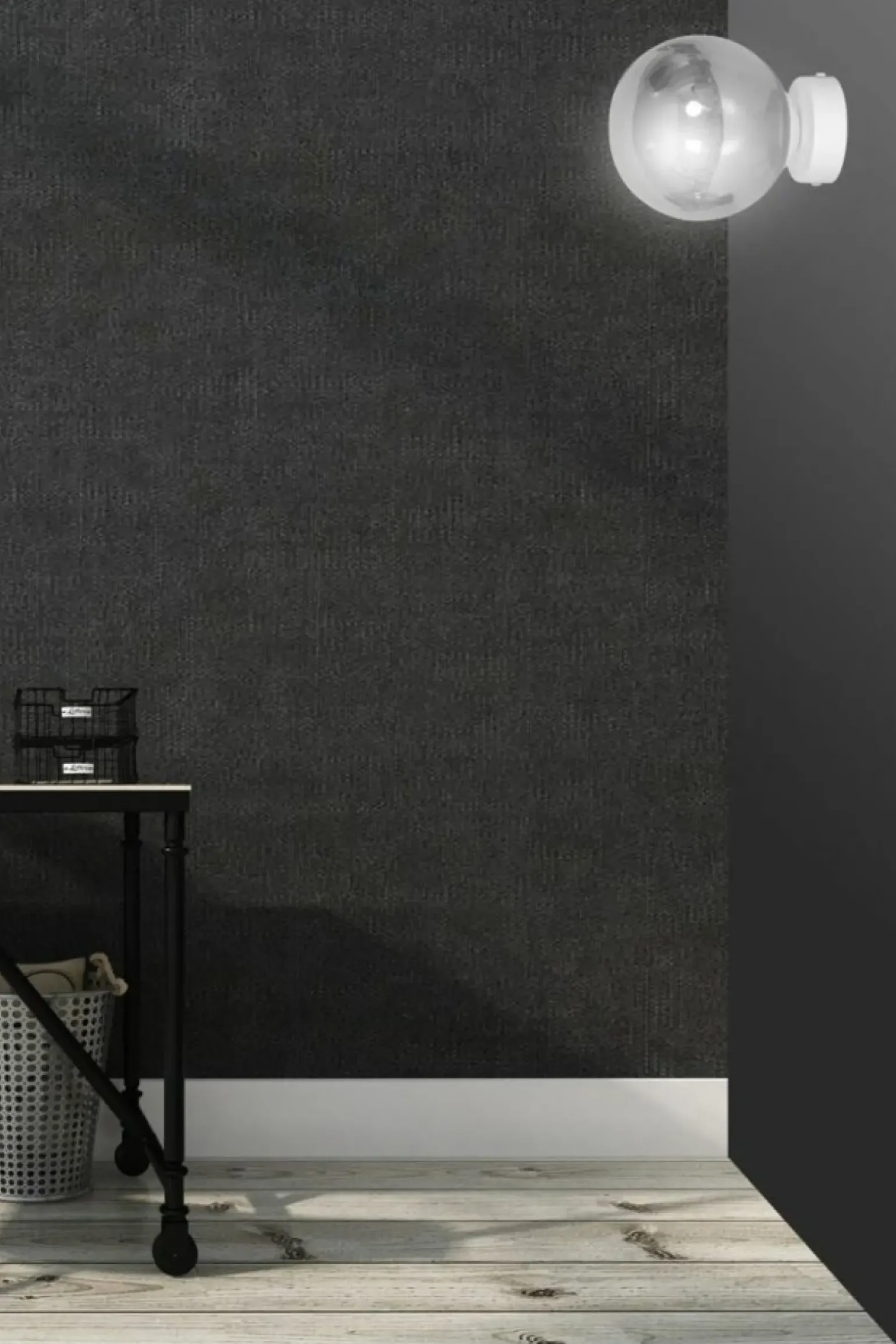 Sklep Kaja Biały kinkiet ścienny z przydymionym kloszem 878/K1 | Kaja Oświetlenie