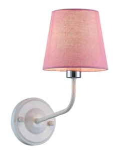 Sklep Kaja Biały kinkiet z różowym abażurem LEDEA 50401103 YORK | Kaja