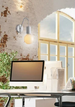 Sklep Kaja Biały, matowy kinkiet bez klosza E27 21-70982 BASSO | Kaja Oświetlenie