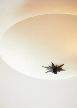 Sklep Kaja Biały plafon z czarną gwiazdą z małym gwintem 108208 | Kaja