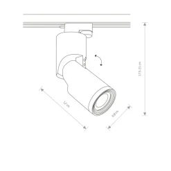 Sklep Kaja regulowany reflektor do szyny jednofazowej 7662 | Kaja