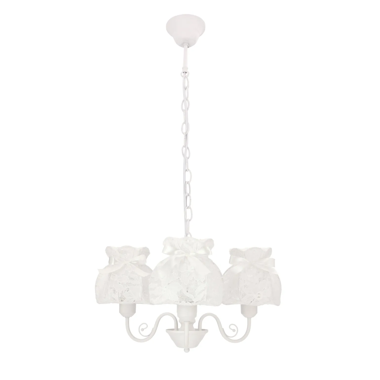 Sklep Kaja Biały żyrandol z koronkowymi abażurami 33-36889 ROSSINI | Kaja