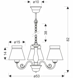 Sklep Kaja Biały żyrandol z koronkowymi abażurami 33-36889 ROSSINI | Kaja
