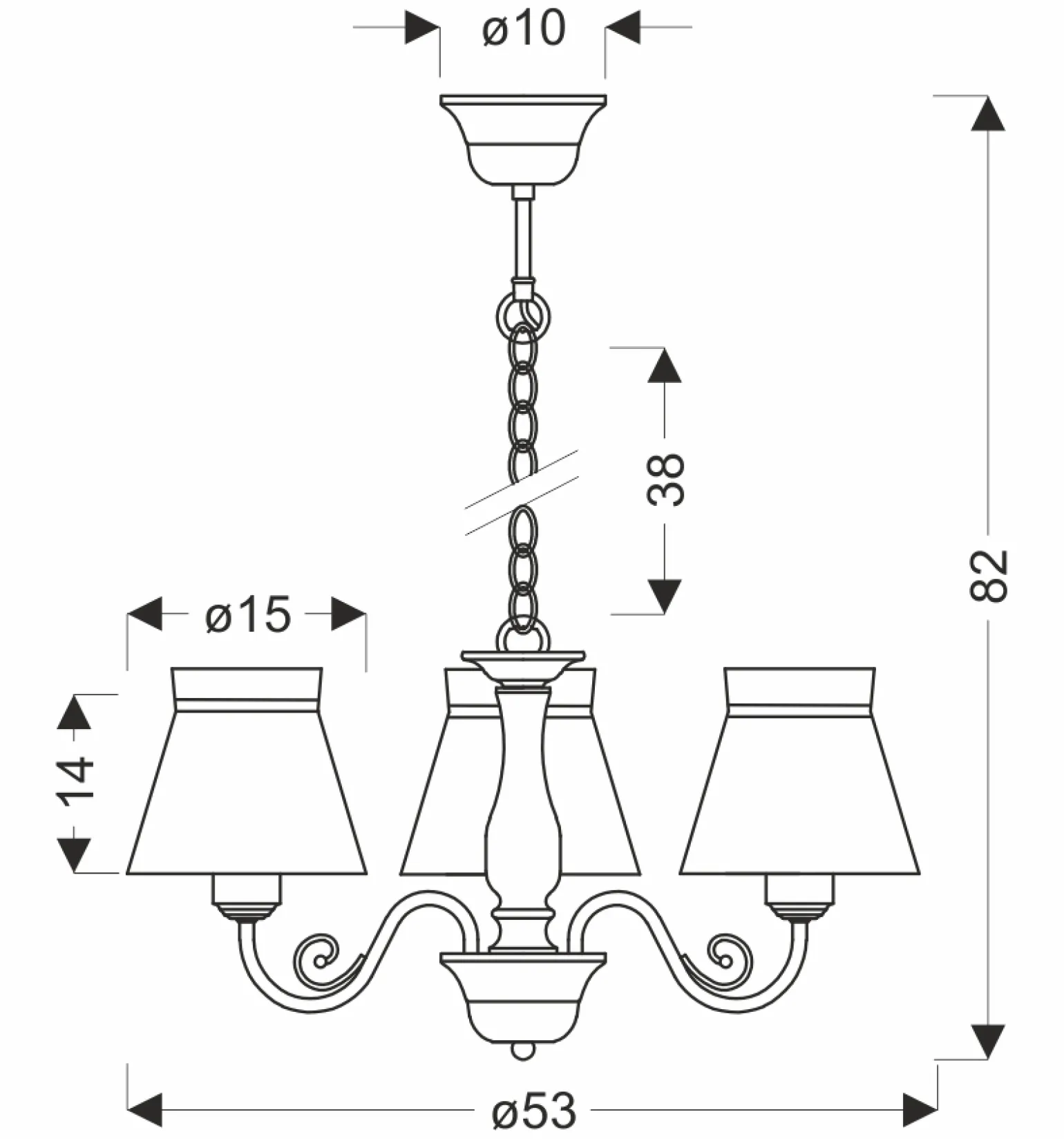 Sklep Kaja Biały żyrandol z koronkowymi abażurami 33-36889 ROSSINI | Kaja
