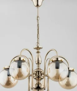 Store Bogato zdobiony, złoty żyrandol w stylu art-deco AL 28275 | Kaja Żyrandole Nowoczesne