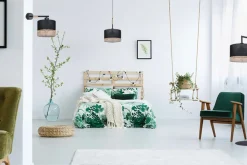 Sklep Kaja Boho lampa podłogowa z dwukolorowym abażurem K-4367 | Kaja Oświetlenie