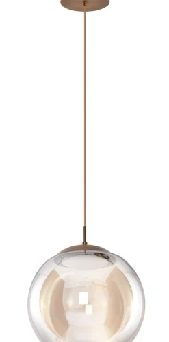 Hot Brązowa lampa wisząca LED z dużym kloszem AZ3341 HELENA | Kaja Żyrandole Nowoczesne