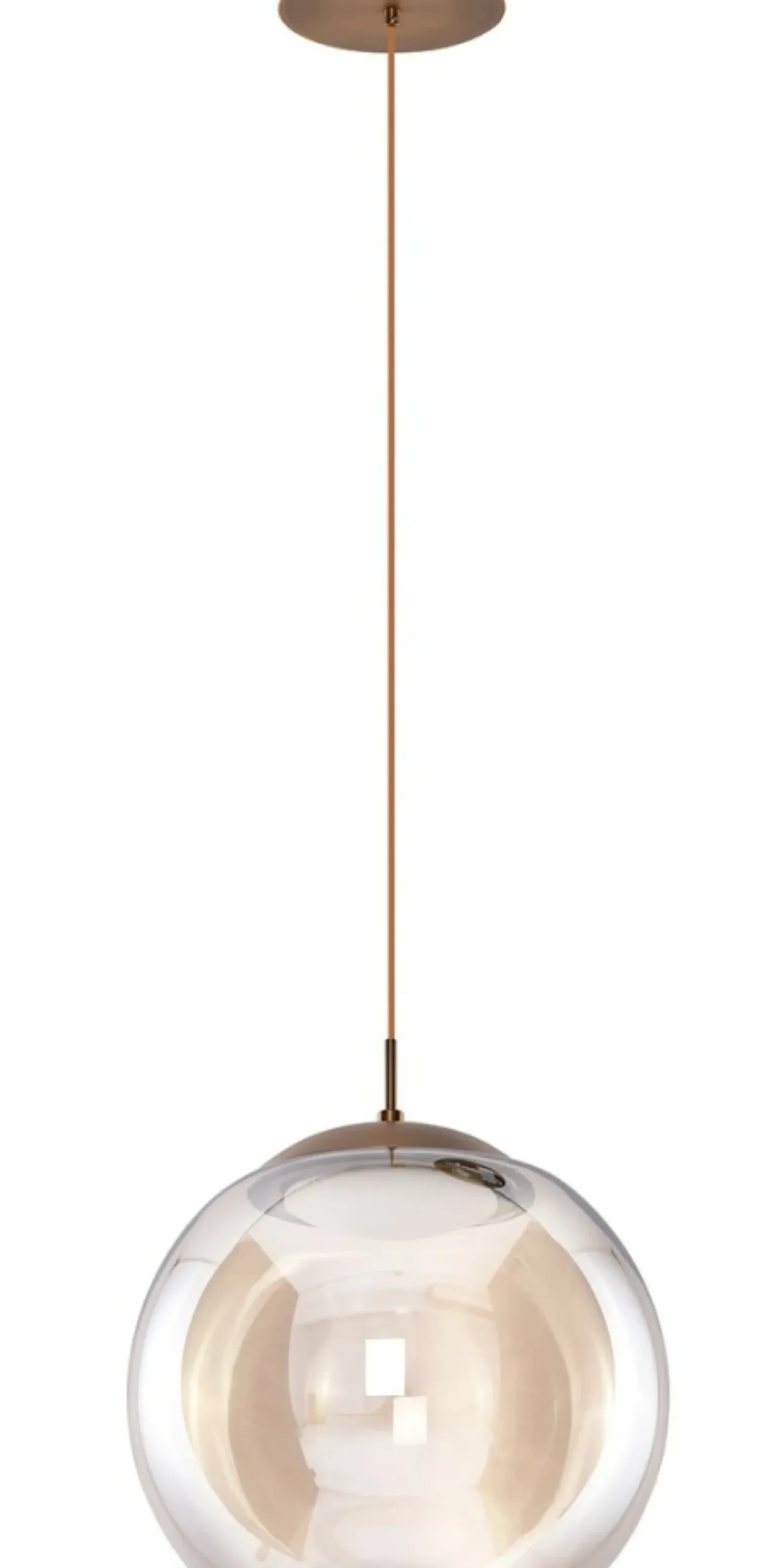 Hot Brązowa lampa wisząca LED z dużym kloszem AZ3341 HELENA | Kaja Żyrandole Nowoczesne