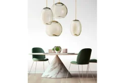 Hot Brązowa lampa wisząca LED z dużym kloszem AZ3341 HELENA | Kaja Żyrandole Nowoczesne