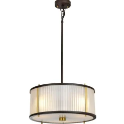 Store Brązowa lampa wisząca, z abażurem DL-CORONA-3P-BAB z serii CORONA Żyrandole Nowoczesne