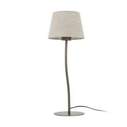 Sklep Kaja Brązowa lampka z lnianym abażurem TK 16027 NICOLA BROWN | Kaja