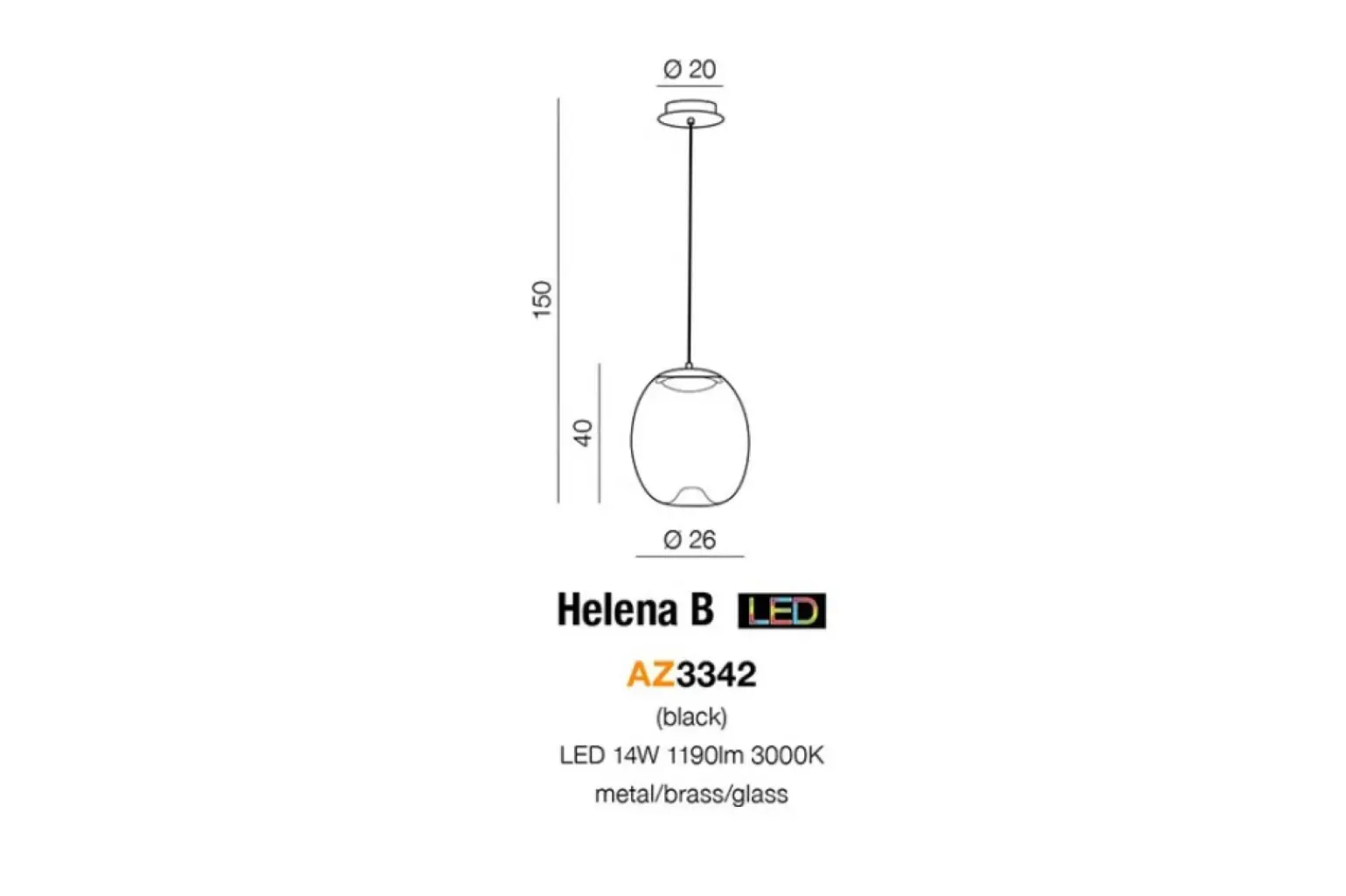 Best Sale Brązowa wisząca lampa LED z kloszem AZ3342 HELENA | Kaja Oświetlenie Żyrandole Nowoczesne