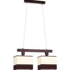 Best Brązowo-beżowy żyrandol z drewnem wenge AL 12032 Paja | Kaja Żyrandole Nowoczesne