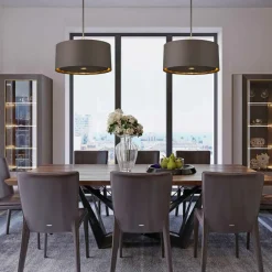 Sale Brązowo-złota lampa wisząca BALANCE-P-BRPB z serii BALANCE Żyrandole Nowoczesne