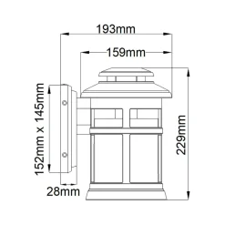 Sklep Kaja Brązowy kinkiet elewacyjny, szkło FE-NEWPORT-S-ANBZ z serii NEWPORT