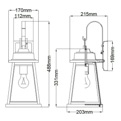 Sklep Kaja Brązowy kinkiet elewacyjny 1xE27 HK-BAINBRIDGE-M-OZ z serii BAINBRIDGE
