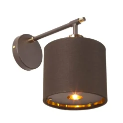 Sklep Kaja Brązowy kinkiet z abażurem do salonu BALANCE1-BRPB z serii BALANCE
