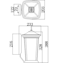 Sklep Kaja Brązowy kinkiet zewnętrzny, 2xE14 HK-BROMLEY2-M z serii BROMLEY