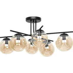 Sale Bursztynowa lampa sufitowa z czarną konstrukcją K-5162 z serii DELTA Żyrandole Nowoczesne