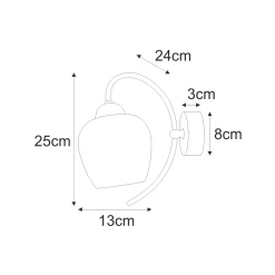 Sklep Kaja Bursztynowy kinkiet ścienny, z dekoracyjnym kloszem K-5192 serii DIUNA