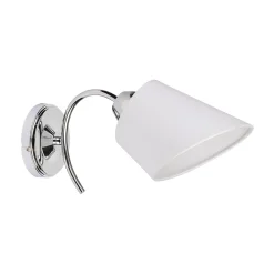 Sklep Kaja Chromowana lampa ścienna z białym abażurem 8341128 METTE | Kaja