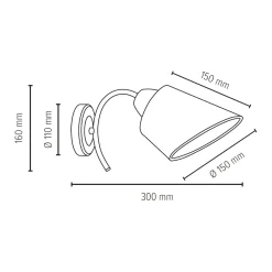 Sklep Kaja Chromowana lampa ścienna z białym abażurem 8341128 METTE | Kaja