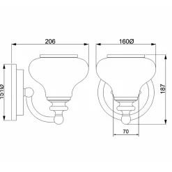 Sklep Kaja Chromowana lampa ścienna z kloszem HK-AINSLEY1-BATH z serii AINSLEY