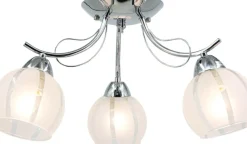 Best Chromowana lampa sufitowa z kloszami 8732/3 8C FARO | Kaja Oświetlenie Żyrandole Nowoczesne