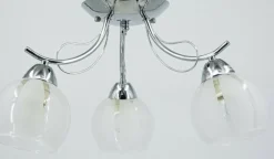 Best Chromowana lampa sufitowa z kloszami 8732/3 8C FARO | Kaja Oświetlenie Żyrandole Nowoczesne